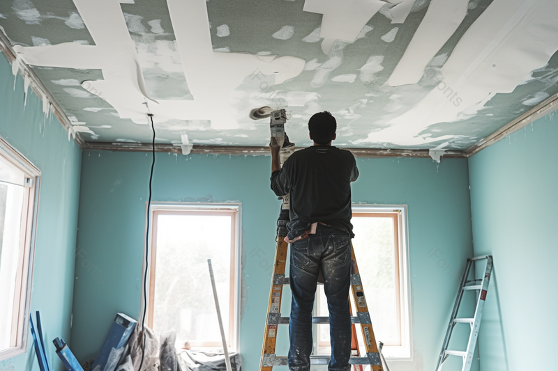 工人在室内建筑装修高清特写摄影图,高清,摄影图,摄影图片,图片大全,摄影图免费下载